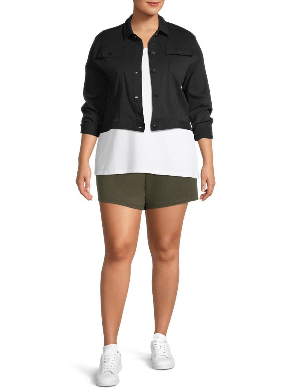 Terra & Sky Women's Plus Size Knit Shorts - Picture 4 of 5